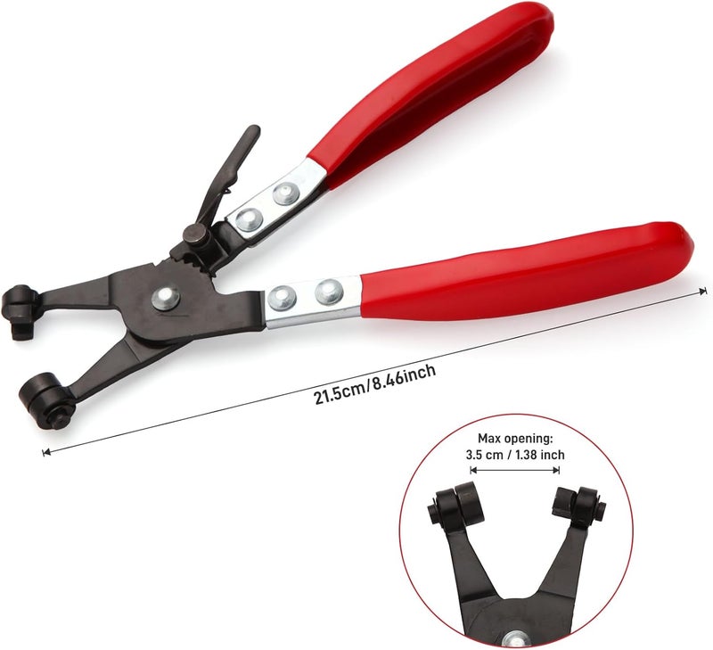 Aleric Hose Clamp Pliers, Automotive Hose Clamps Pliers Repair Tool with Swivel Flat Band for Removal and Installation of Ring or Flat Type Hose Clamps, Spring Clamp Pliers Hose Clamp Removal Tool - Image 5